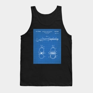 Remington Shotgun Patent - Police Officer Law Enforcement Art - Blueprint Tank Top